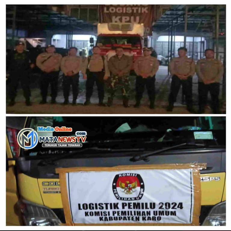 Polsek Tigapanah Kawal Logistik Surat Suara Kecamatan Tigapanah Dan Merek Kembali Ke Gudang KPUD Karo
