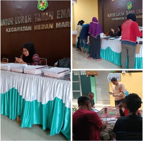 Ketua PPS Kelurahan Tanah Enam Ratus Gelar Penyaluran Dokumen Pemilu 2024