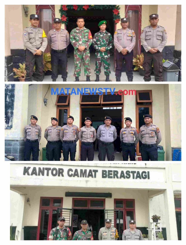 Penebalan Pengamanan di Kantor PPK Kecamatan Kabupaten Karo Menjelang Sidang Pleno Pemilu 2024