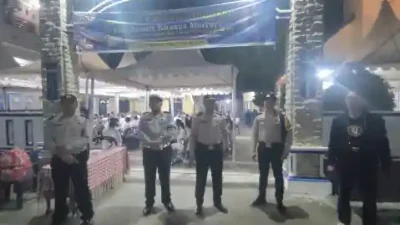 Polres Tebing Tinggi Amankan Acara Kebaktian Kebangunan Iman