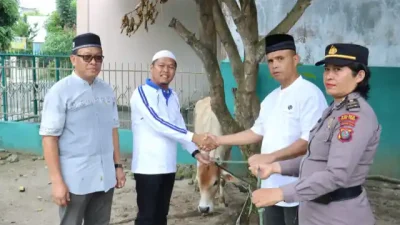 Polres Tebing Tinggi Berbagi Kebahagiaan di Hari Raya Idul Adha, Serahkan Hewan Qurban ke MUI Kota Tebing Tinggi