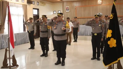 Kapolres Simalungun Ikuti Upacara Pemuliaan Nilai-Nilai Tribrata Polda Sumatera Utara Secara Virtual