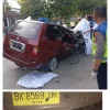 Pengemudi Toyota Kijang Tewas Tertimpa Kontainer di Bundaran KIM II Akibat Rem Blong