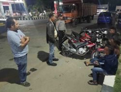 Polsek Sei Kanan Gelar Patroli Malam, Himbau Kamtibmas di SPBU dan Keramaian