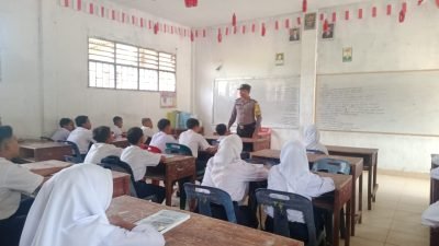 Penyuluhan Siswa Baru di Perguruan Taman Siswa Kec. Padang Tualang oleh Bhabinkamtibmas Polsek Padang Tualang