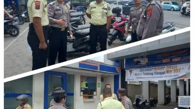 Tingkatkan Kewaspadaan, Sat Binmas Polres Tebing Tinggi Imbau Satpam Bank Sumut 