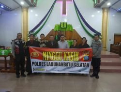 Polres Labuhanbatu Selatan Gelar Kegiatan “Minggu Kasih” di GKPI Cikampak, Aek Batu