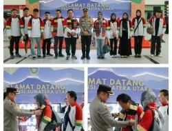 Kapolresta Deli Serdang Sambut Kedatangan Kontingen PON XXI Aceh-Sumut 2024 di Bandara Internasional Kualanamu