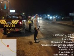Polsek Torgamba Laksanakan Patroli Blue Light untuk Antisipasi Kejahatan dan Kecelakaan Lalu Lintas