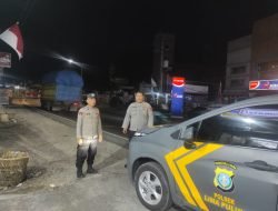 Personel Polsek Lima Puluh Gelar Patroli Malam, Jaga Situasi Kamtibmas Aman dan Kondusif