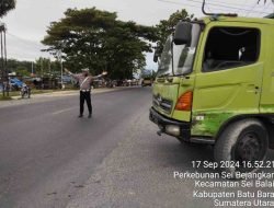 Satlantas Polres Batu Bara Lakukan Pengaturan Lalu Lintas di Sejumlah Titik Rawan Pelanggaran