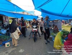 Polsek Sei Kanan Gelar Patroli Jalan Kaki di Pasar Tradisional untuk Antisipasi Premanisme, Hipnotis, dan Uang Palsu