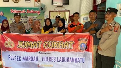 Polsek Marbau Gelar “Jumat Curhat” di Desa Belongkut, Bahas Keamanan dan Pilkada 2024