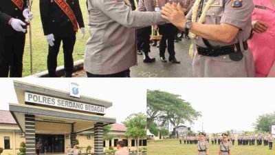Upacara Serah Terima Jabatan Wakapolres Serdang Bedagai dan Pelepasan Purna Bhakti Personil