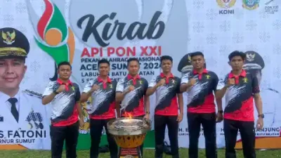 Lapas Kotapinang Ikuti Giat Sambut Kirab PON XXI Aceh-Sumut di Lapangan SBBK Labuhanbatu Selatan