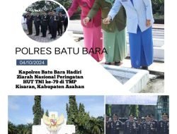 Ziarah Nasional Peringati HUT TNI ke-79 di TMP Kisaran, Kapolres Batu Bara Turut Hadir