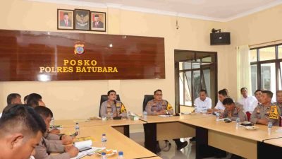 Polres Batu Bara Gelar Anev Mingguan Kamtibmas dan Kinerja Personel