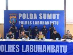 Polres Labuhanbatu Gelar Press Release Pengungkapan Kasus Narkotika dan Pembakaran Rumah