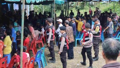Polres Nias Selatan Amankan Kampanye Calon Bupati dan Wakil Bupati di Desa Caritas Sogawunasi