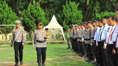 Kapolres Serdang Bedagai Pimpin Apel Gelar Pasukan Operasi Zebra Toba 2024