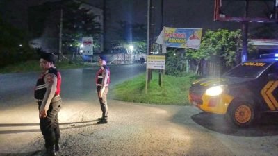 Polres Batu Bara Gelar Patroli Blue Light untuk Antisipasi Kejahatan di Jalan Lintas Sumatera