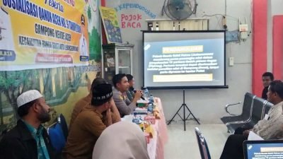 Kapolsek Banda Sakti Sosialisasikan Qanun Aceh Tentang Penyelesaian 18 Perkara Adat