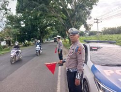 Personel Satlantas Polres Batu Bara Gelar Pengaturan Lalu Lintas di Beberapa Titik Rawan