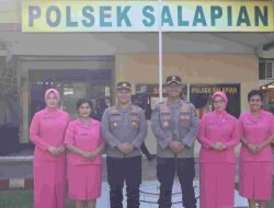 Kapolres Langkat Tinjau Polsek Salapian, Tegaskan Pentingnya Sinergi dan Dukungan Bhayangkari