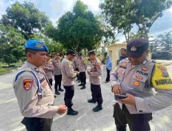 Polsek Indrapura Gelar Gaktibplin, Periksa Administrasi dan Senjata Api Personel