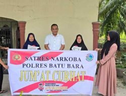Kasat Narkoba Polres Batu Bara Gelar Kegiatan Jumat Curhat di Kelurahan Lima Puluh Kota