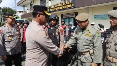 Kapolrestabes Medan Pimpin Apel Patroli Skala Besar: “Hukum Tertinggi Adalah Keselamatan Masyarakat”