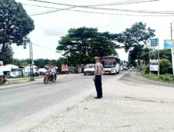 Satlantas Polres Batu Bara Gelar Pengaturan Lalu Lintas di Sejumlah Titik Strategis