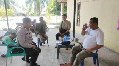 Bhabinkamtibmas Desa Tanjung Pasir Sampaikan Pesan Kamtibmas Menjelang Pilkada 2024
