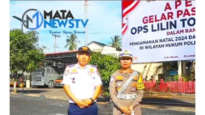 Personel Polres Batubara Siaga di Pos Pengamanan dan Pelayanan Ops Lilin Toba 2024