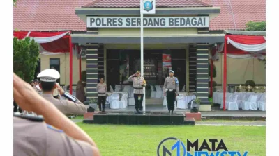 Polres Serdang Bedagai Gelar Upacara Laporan Kenaikan Pangkat 36 Personil