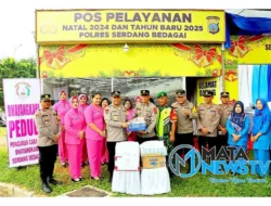 Kapolres Serdang Bedagai Bersama Ketua Bhayangkari Kunjungi Pos Pam dan Pos Yan di Wilayah Hukum Polres Sergai
