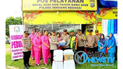 Kapolres Serdang Bedagai Bersama Ketua Bhayangkari Kunjungi Pos Pam dan Pos Yan di Wilayah Hukum Polres Sergai