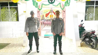 Pengamanan Perayaan Malam Natal di Wilayah Polsek Labuhan Ruku Berjalan Aman dan Lancar