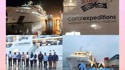 Pelindo Sambut Kapal Pesiar Coral Geographer di Pelabuhan Belawan
