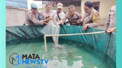 Kapolsek Hinai Dukung Ketahanan Pangan Lewat Budidaya Ikan Lele