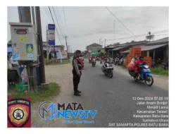 Personel Sat Samapta Polres Batu Bara Gelar Giat Strong Poin untuk Kelancaran Lalu Lintas