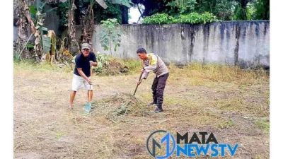 Bhabinkamtibmas Kelurahan Toba Dorong Warga Bersihkan Lahan Kosong untuk Mendukung Ketahanan Pangan