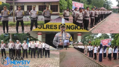 Kapolres Langkat Pimpin Upacara Bendera Bulanan, Ini Pesan Pentingnya