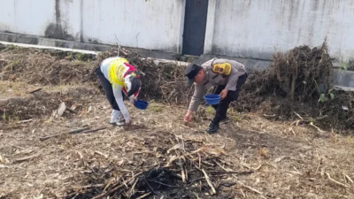 Bhabinkamtibmas Polsek Siantar Marihat Sambangi Warga Binaan Untuk Memanfaatkan Lahan Kosong.