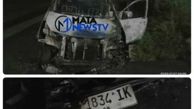 Mobil Toyota Avanza Terbakar di Jalan Lintas Sumatera, Dua Orang Alami Luka Bakar