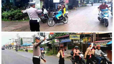 Satlantas Polres Batu Bara Gelar Pengaturan Lalu Lintas di Sejumlah Titik Strategis