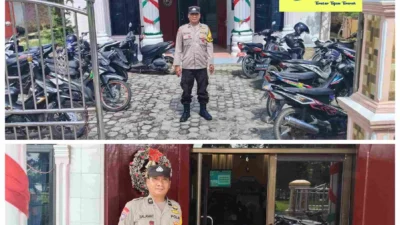 Bhabinkamtibmas Polsek Lima Puluh Laksanakan Pengamanan Ibadah Minggu di Gereja GKPI