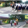 Peduli Keselamatan Siswa, Bhabinkamtibmas Polsek Kuala Atur Lalu Lintas di Pagi Hari