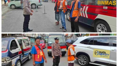 Polres Pematangsiantar Sambangi Juru Parkir, Sampaikan Pesan Kamtibmas