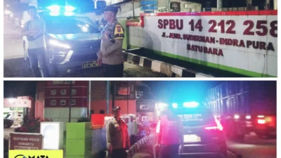 Polsek Indrapura Gelar Patroli Malam Antisipasi Gangguan Kamtibmas